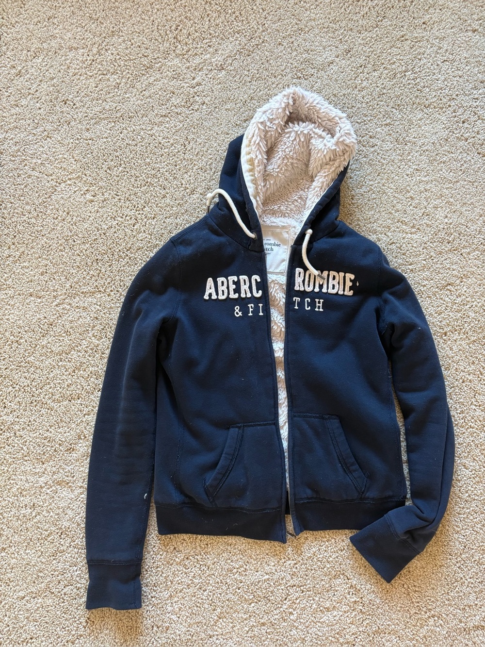 Navy Blue faux fur lined jacket
